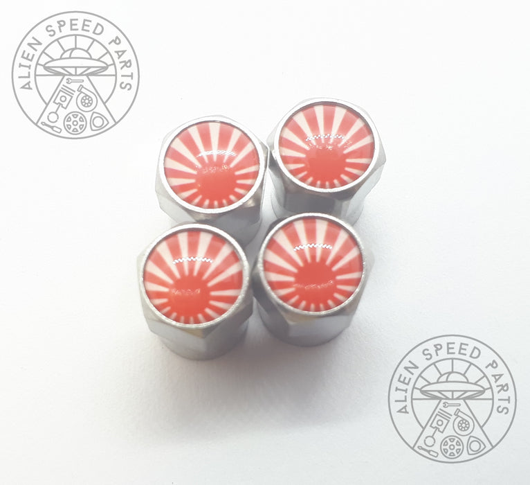 Japanese Rising Sun JDM Valve Cap Covers x4