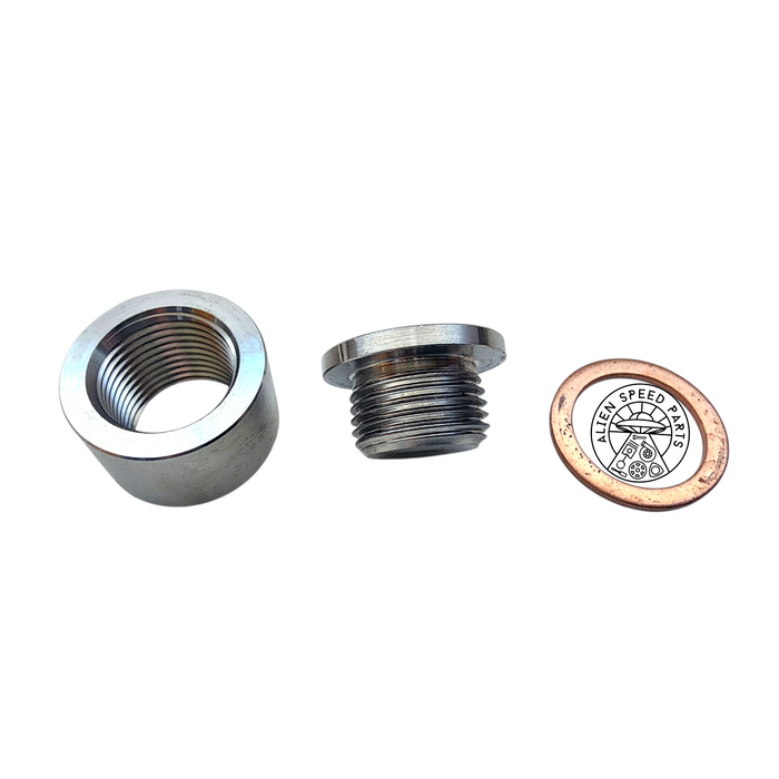 Stainless Steel Exhaust o2 Sensor Weld on Bung & Block Off Bolt