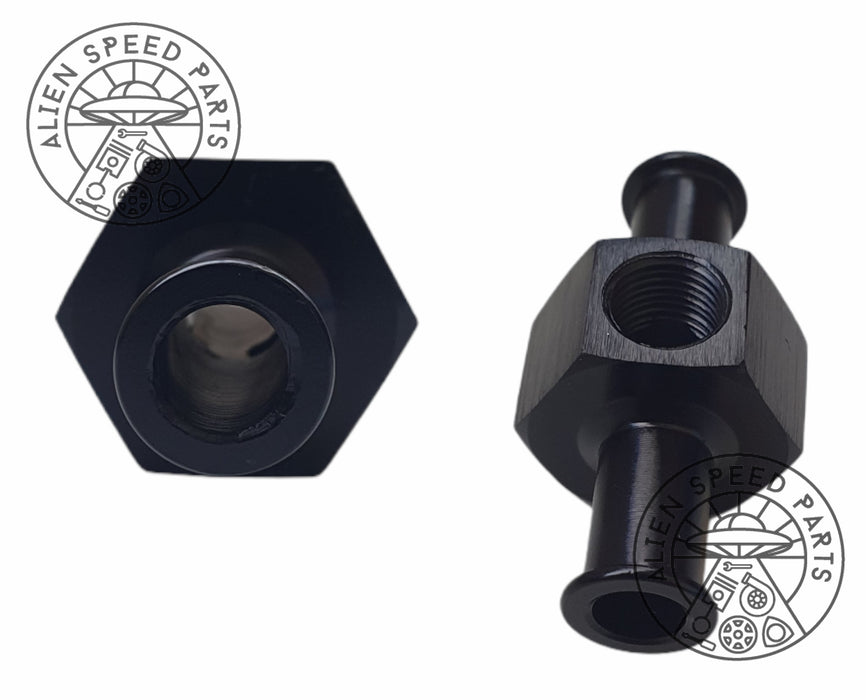 Inline-Adapter für Kraftstoffdrucksensor – 10 mm/3/8 Kraftstoffleitung – Schwarz