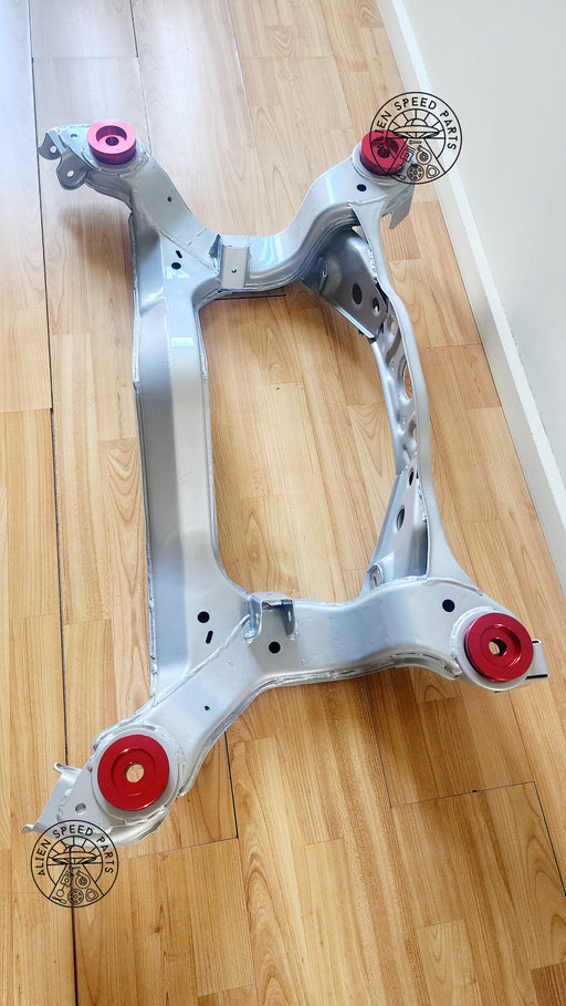 Gtir subframe billet alloy bushes red sitting on subframe