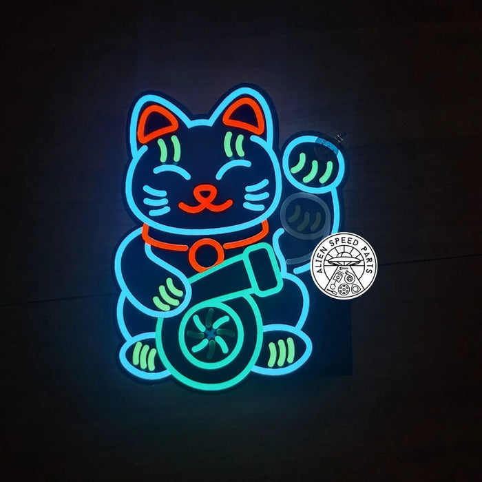 Neon LED Window Lighta - Cat Turbo & GTA Wanted Sign!