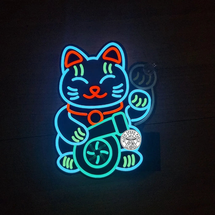 Neon LED Window Lighta - Cat Turbo & GTA Wanted Sign!