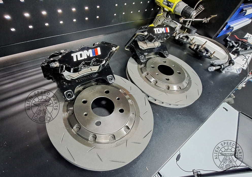 Nissan pulsar gtir 6 pot brake calipers upgrade with 286mm rotors