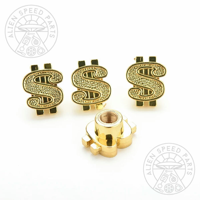 $ Dollar Sign $ Valve Cap Covers - Car, Motorbike, Trailer