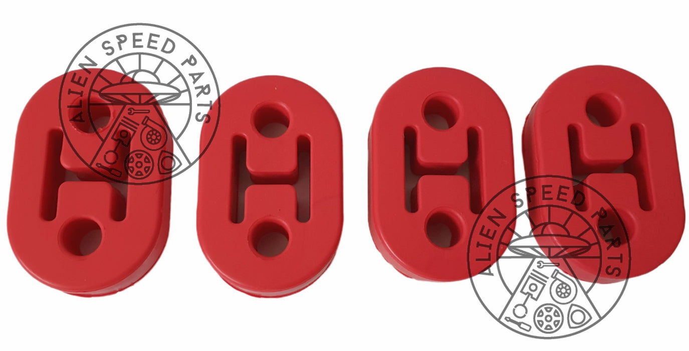 Exhaust Hanger Mounts - Polyurethane - Red & Black