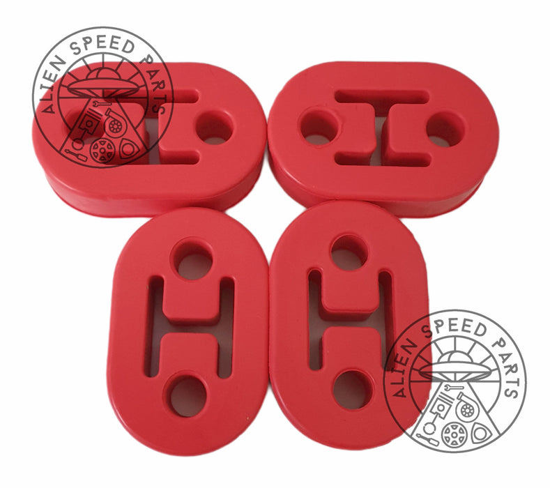 Exhaust Hanger Mounts - Polyurethane - Red & Black