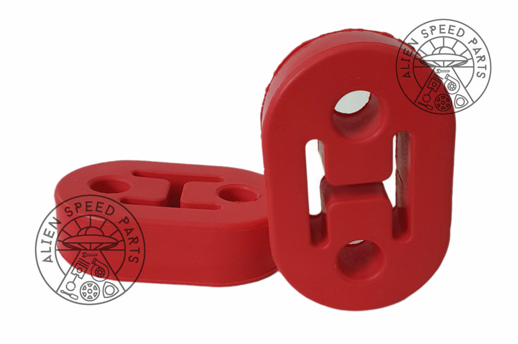 Exhaust Hanger Mounts - Polyurethane - Red & Black