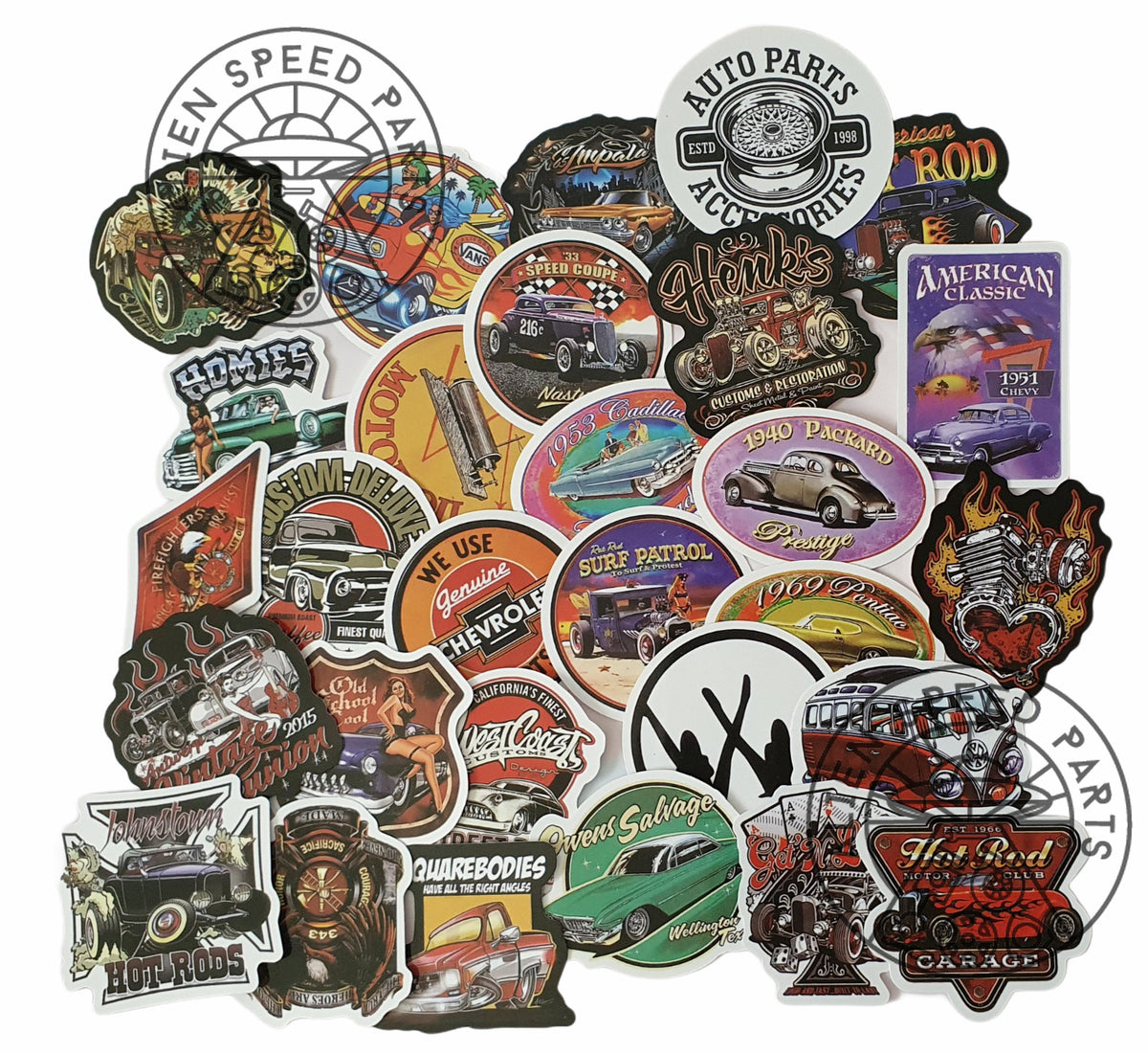 American Classics / Hot Rods Stickers (Waterproof) — Alien Speed Parts