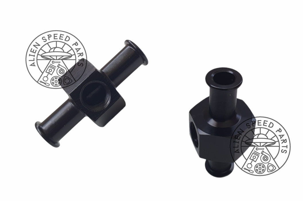 Inline Fuel Pressure Sensor Adaptor  - 10mm/ 3/8 Fuel Line - Black