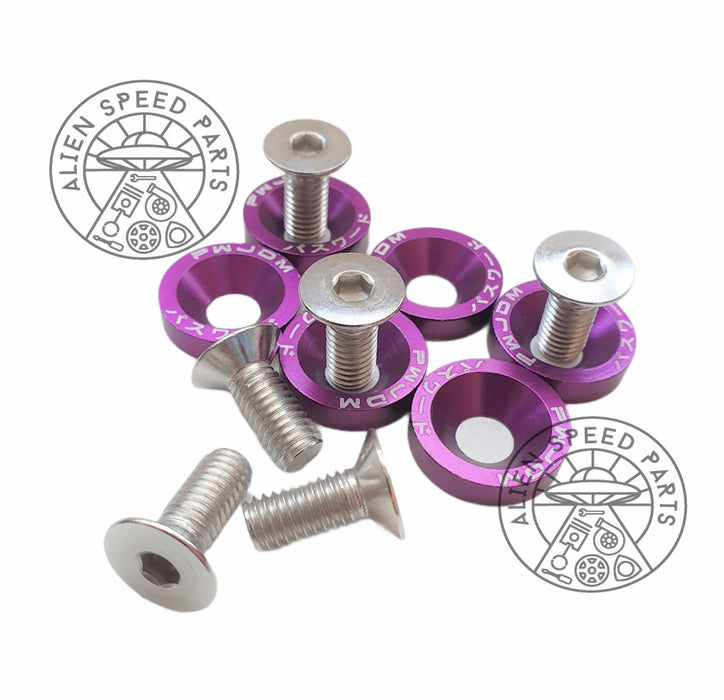 Anodized Fender Washers & Stainless Hex Bolts 6 Pack M8 Many Colours To Choose From