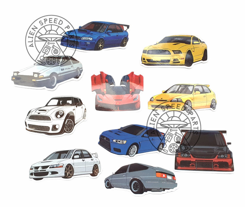 JDM / Euro Street Car Cartoon Vehicle Stickers