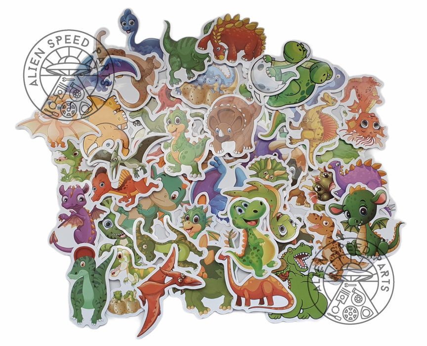 DINOSAUR STICKERS 50 DIFFERENT STICKERS CARTOON TYPE GREAT FOR KIDS