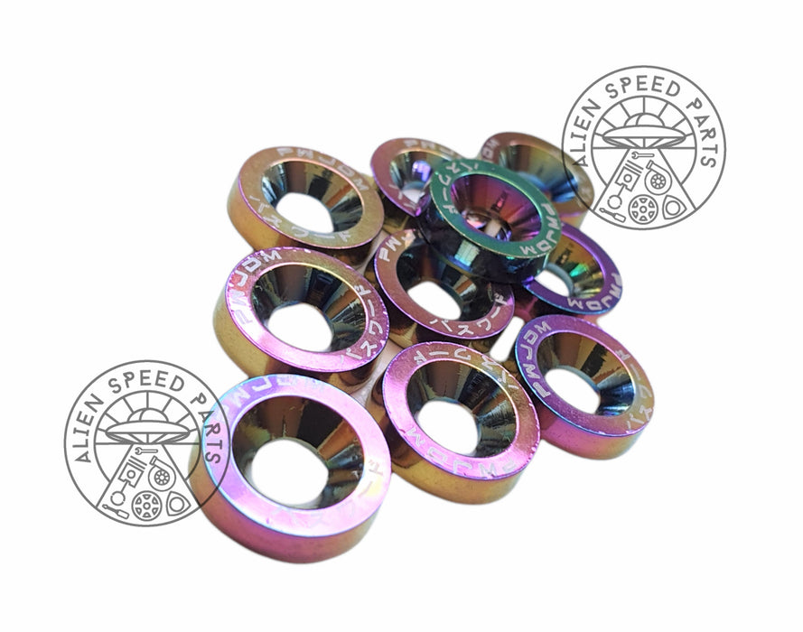 Anodized Fender Washers & Stainless Hex Bolts 10 Pack M6 Many Colours To Choose From