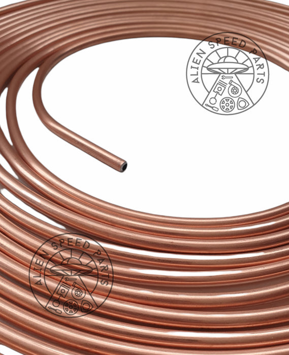 Copper Brake Line Kit with Fittings - Easy to bend & Install