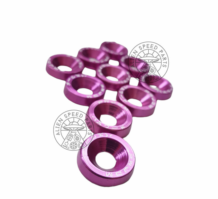 Anodized Fender Washers & Stainless Hex Bolts 10 Pack M6 Many Colours To Choose From