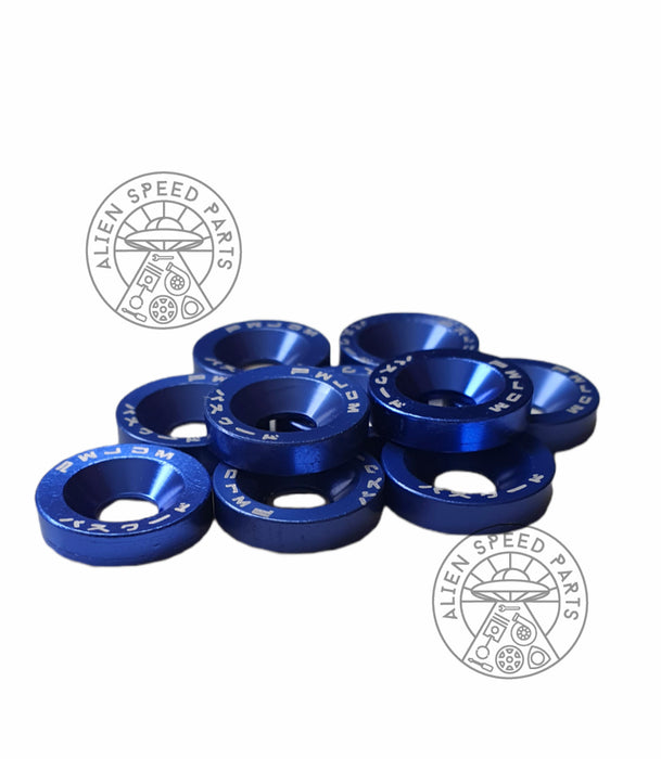 Anodized Fender Washers & Stainless Hex Bolts 10 Pack M6 Many Colours To Choose From