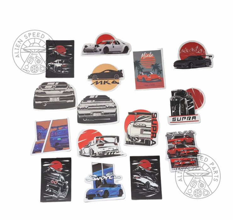 JDM Car Sticker Pack - GTR, Rx7, Supra Many More.