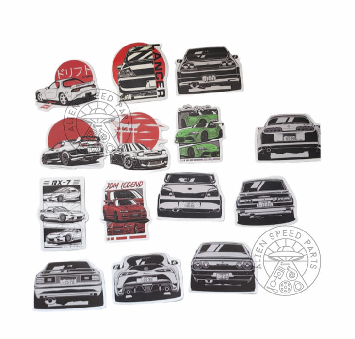 JDM Car Sticker Pack - GTR, Rx7, Supra Many More.