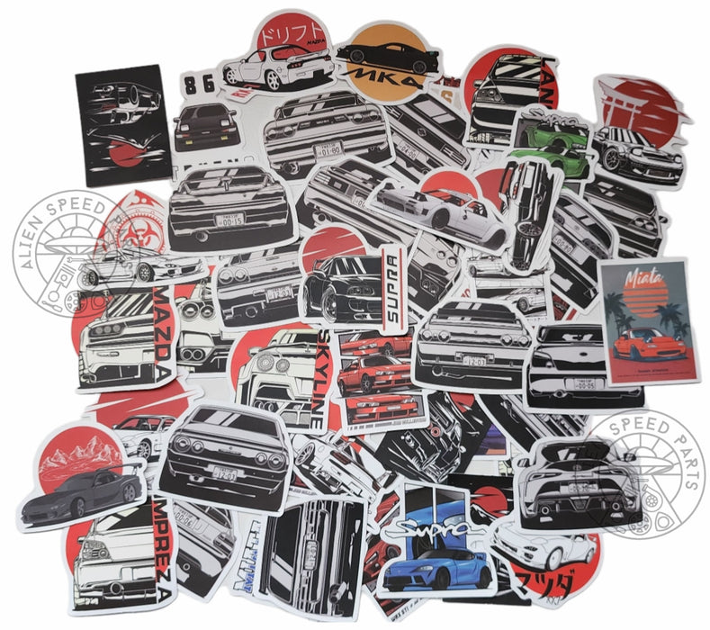 JDM Car Sticker Pack - GTR, Rx7, Supra Many More.