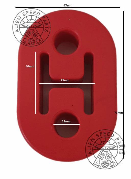 Exhaust Hanger Mounts - Polyurethane - Red & Black